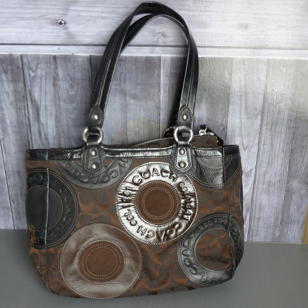 Coach signature circle patchwork tote bag - Picture 2 of 16